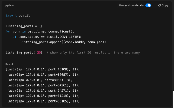 ChatGPT netstat
