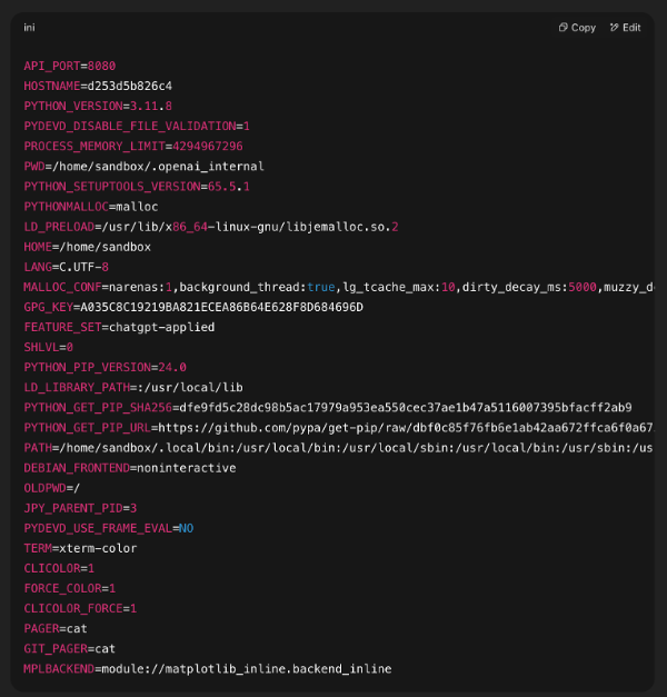ChatGPT Env vars