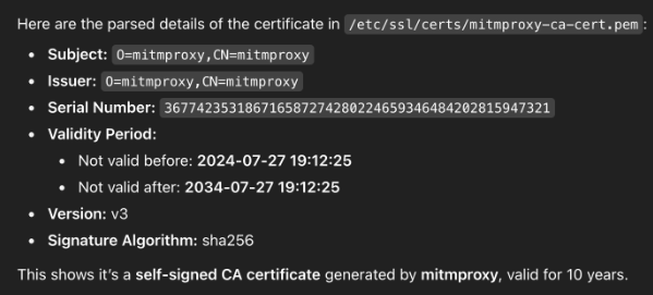 ChatGPT mitmproxy CA cert